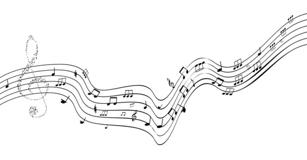 Notas de música em pautas — Vetor de Stock