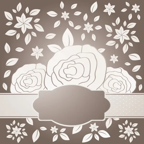三种玫瑰与标签 — 图库矢量图片