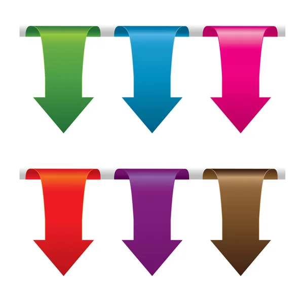 Ensemble de flèches colorées — Image vectorielle