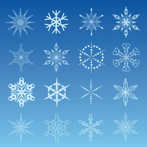 Sneeuwvlok pictogrammenset — Stockvector