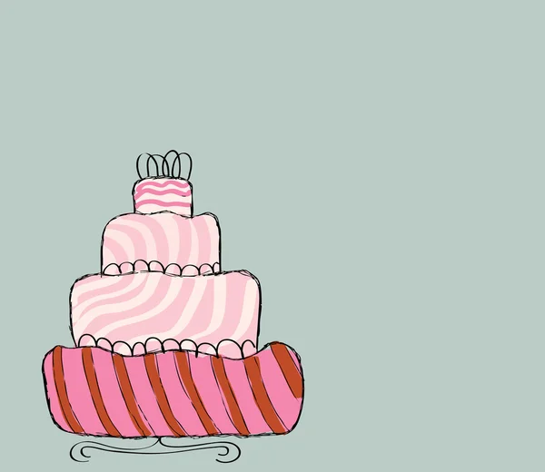 Gâteau de mariage rose — Image vectorielle