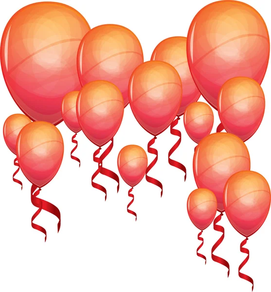 Schöne bunte Luftballons in der Luft — Stockvektor