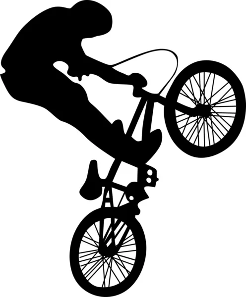 BMX binici siluet — Stok Vektör