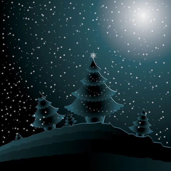 Christmas night — Stock Vector