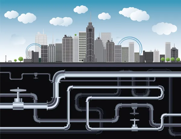 Illustrazione grande città — Vettoriale Stock