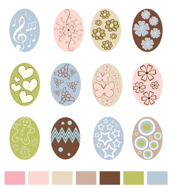 Set of easter eggs — Stock Vector