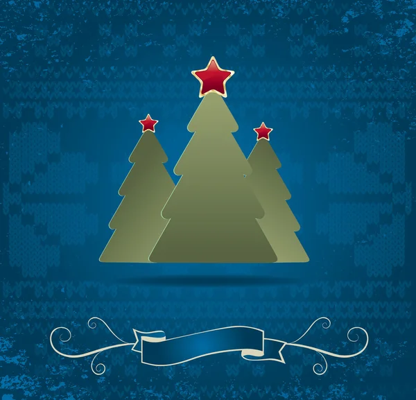 Weihnachtsbaum mit Stern — Stockvektor