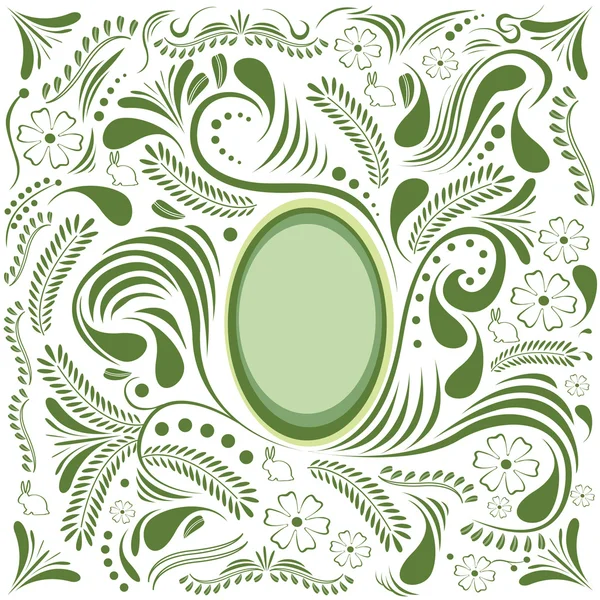 Glad påsk grönt kort — Stock vektor