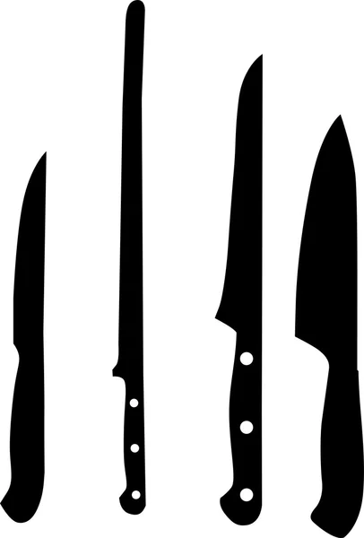 Cuchillos siluetas - vector — Vector de stock