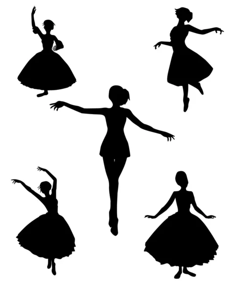 Siluetas de baile — Vector de stock