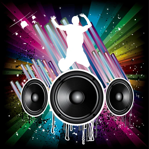 Music Background for Disco flyers with black Speaker — Stock Vector