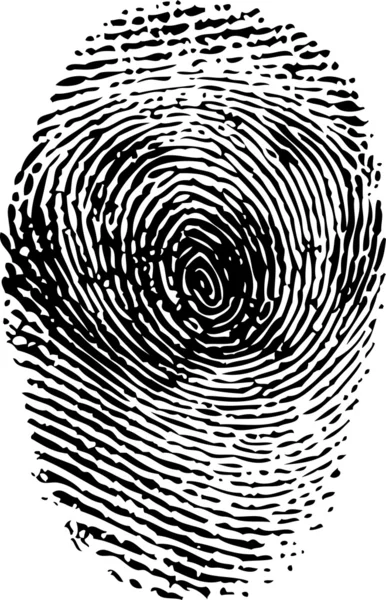 Fingerprint svart på vit vektor illustration — Stock vektor