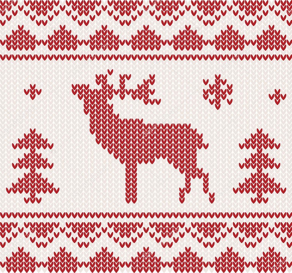 Christmas Knitted background in red color