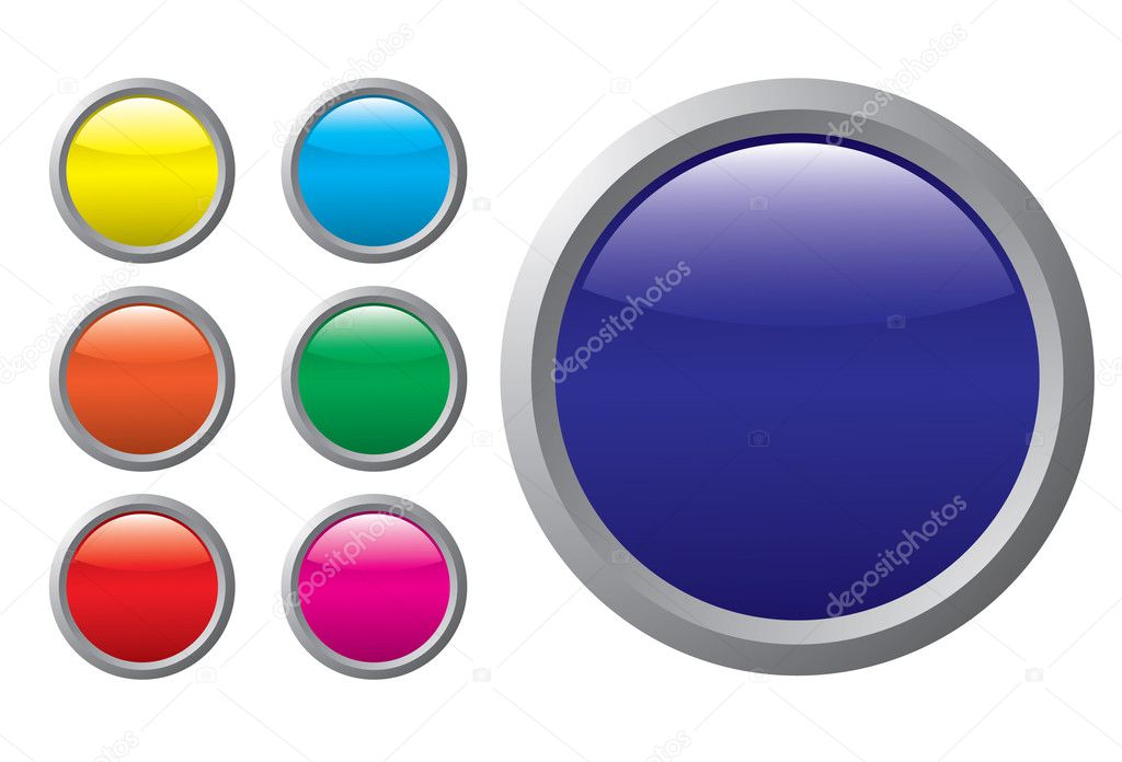 colored buttons on a white background. vector illustration