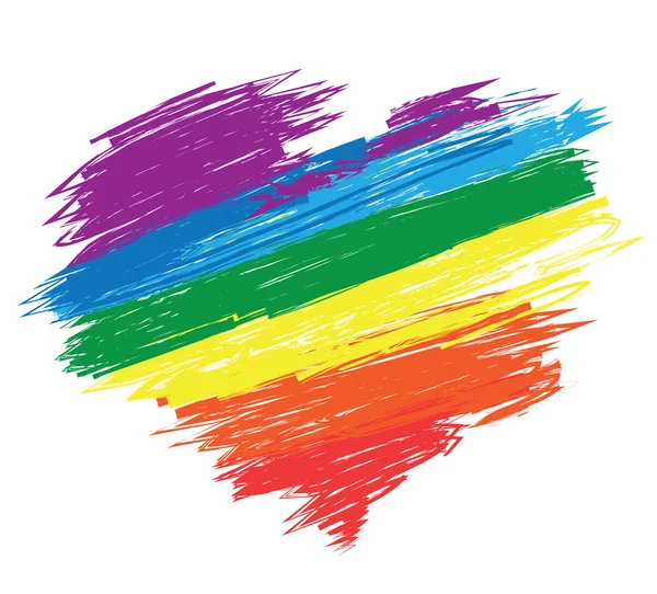 Regenboog hart — Stockvector