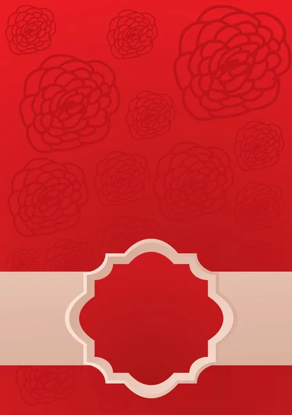 Rött kort med rosローズの赤いカード — Stock vektor