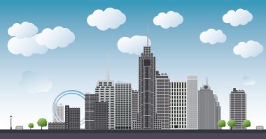 gökdelenler ile hayali bir büyük şehir