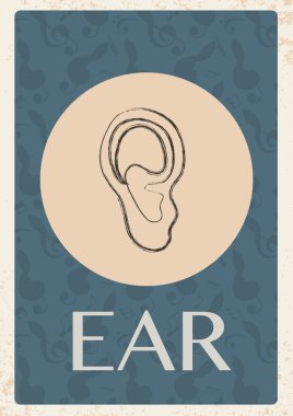 Retro grunge arka kulak ile