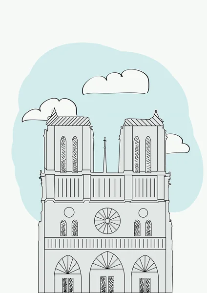 Notre dame-katedralen. Paris. Frankrike — Stock vektor