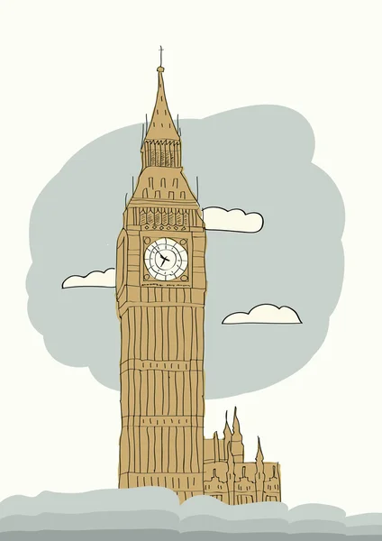 Big Bena, Londyn, Anglia, Wielka Brytania — Wektor stockowy