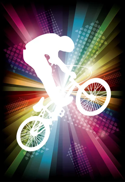 Ciclista BMX — Vector de stock