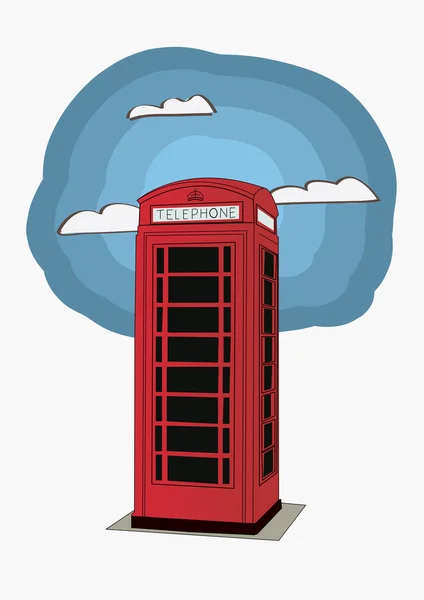 Red telephone box - London UK — Stock Vector