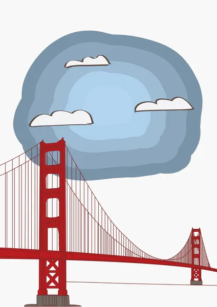 Vectorillustratie van de golden gate bridge — Stockvector