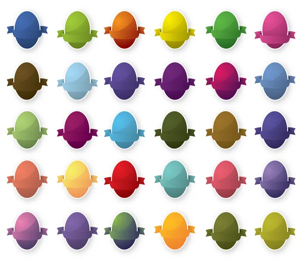 Set of easter eggs isolated on white — Stock Vector