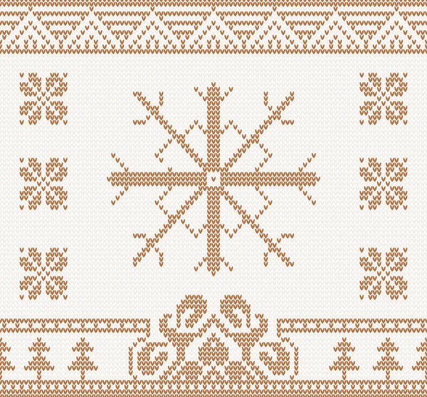 Modello lavorato a maglia con fiocco di neve — Vettoriale Stock