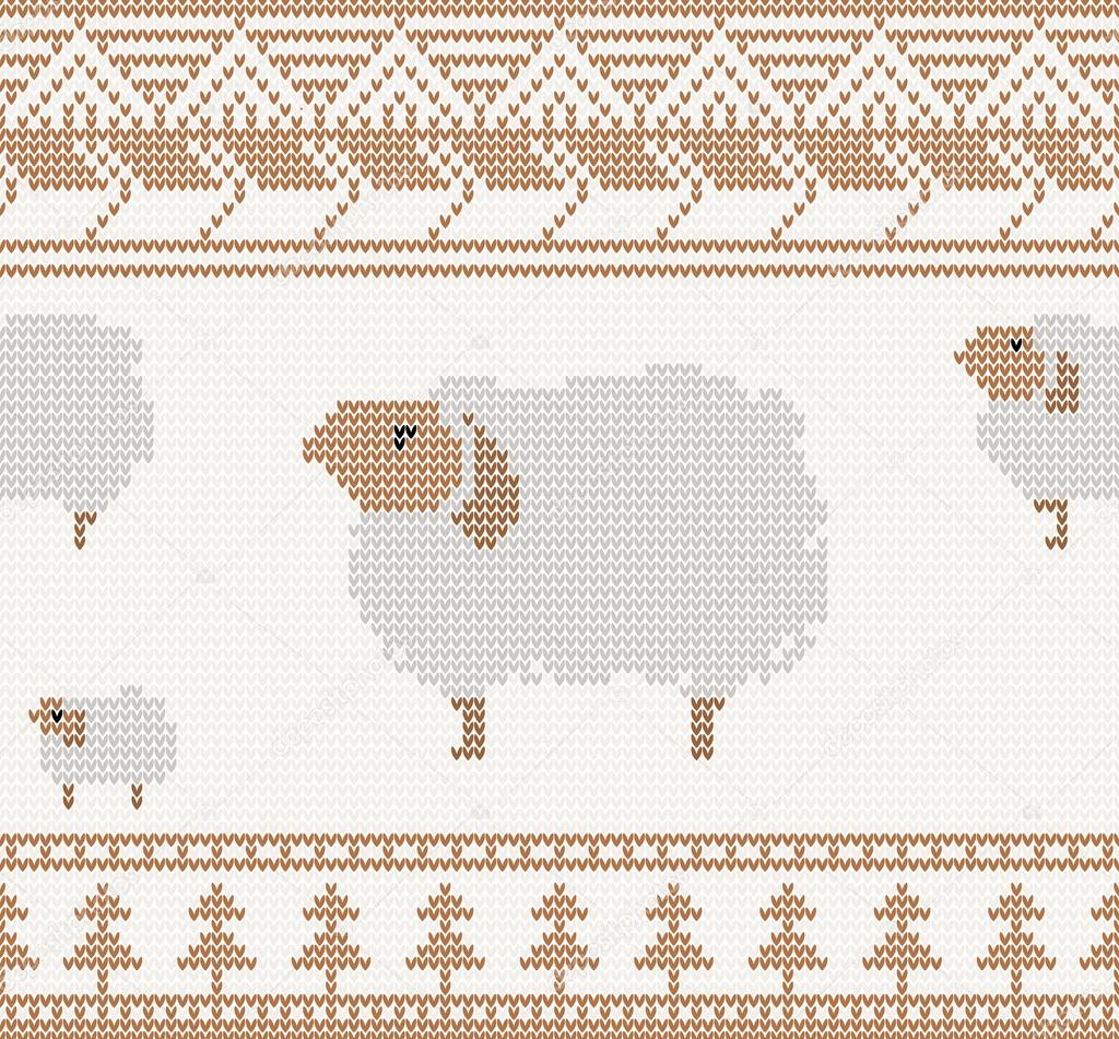 knitted pattern with sheep