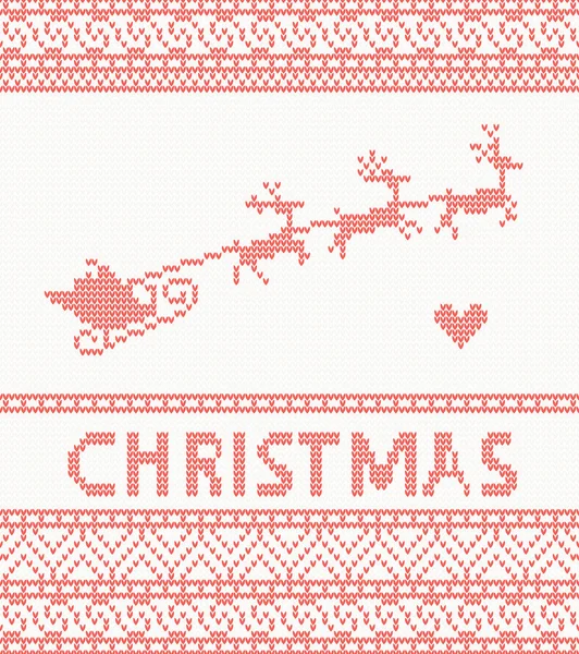 Motif tricoté avec santa claus — Image vectorielle