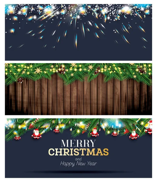 Neon Christmas Garland Met Optisch Prisma Flare Effect Fir Branches — Stockfoto