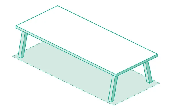 Mesa Oficina Moderna Con Cuatro Patas Escritorio Vacío Concepto Isométrico — Archivo Imágenes Vectoriales