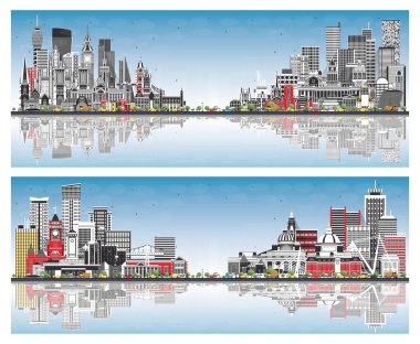 İngiltere ve Galler 'e hoş geldiniz. Bristol. Leeds. Sheffield. Londra mı? Gray Binaları ve Blue Sky ile City Skyline. Şehir simgeleriyle dolu. Cardiff. Swansea 'de. Newport.