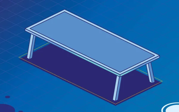 Mesa Oficina Moderna Con Cuatro Patas Escritorio Vacío Concepto Isométrico — Archivo Imágenes Vectoriales