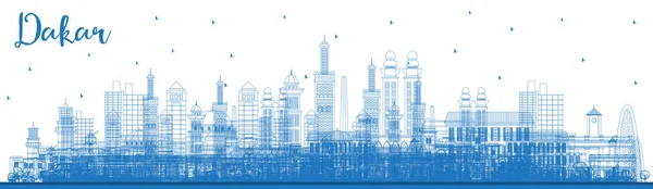 Місто Дакар Сенегал Блакитними Будівлями Векторна Ілюстрація Business Travel Concept — стоковий вектор