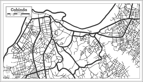 Cabinda Angola City Map Black White Color Retro Style Isolated — ストックベクタ