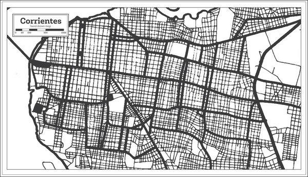 Corrientes Argentina City Map Black White Color Retro Style Isolated — 스톡 벡터