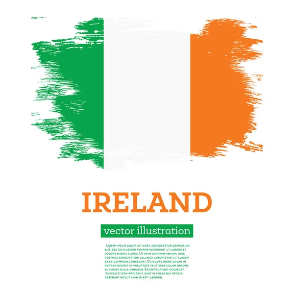 Ireland Flag Brush Strokes Vector Illustration Independence Day — Stock Vector
