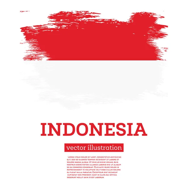 Indonesia Flag Brush Strokes Vector Illustration Independence Day — Stok Vektör