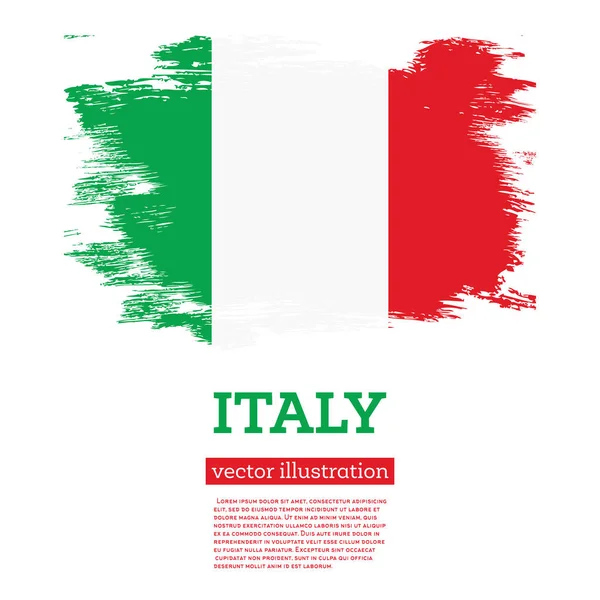 Italy Flag Brush Strokes Vector Illustration Independence Day - Stok Vektor