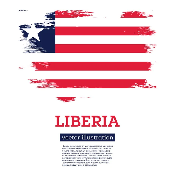 Liberia Flag Brush Strokes Vector Illustration Independence Day — Stock Vector