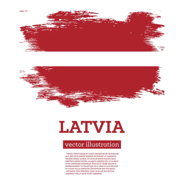 Latvia Flag Brush Strokes Vector Illustration Independence Day — Stock Vector
