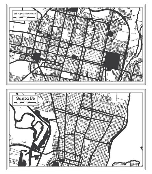 Santa San Miguel Tucuman Argentina City Map Set Zwart Wit — Stockfoto