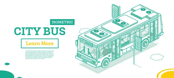 Autocarro Cidade Conceito Esboço Isométrico Ilustração Vetorial Elemento Design Para — Vetor de Stock