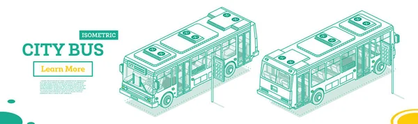 Autocarro Cidade Conceito Esboço Isométrico Ilustração Vetorial Elemento Design Para — Vetor de Stock