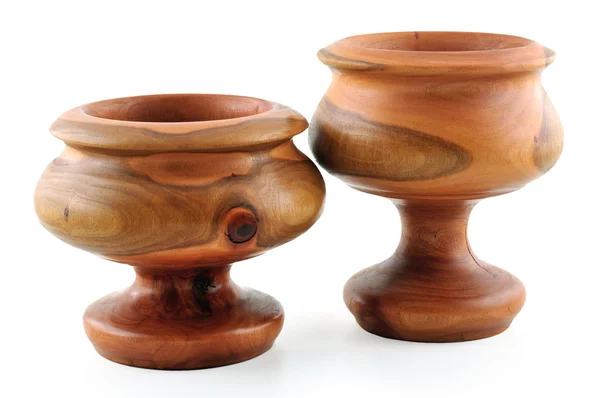 Dvě dřevěné misky — Stock fotografie