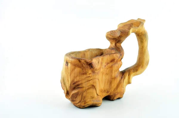 Wooden carved mug — Stock Photo, Image