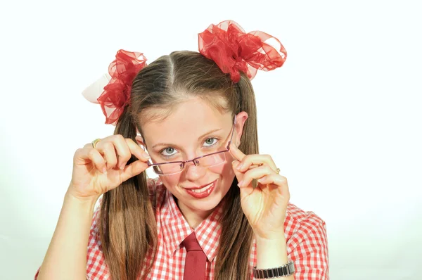 Dívka v brýlích — Stock fotografie