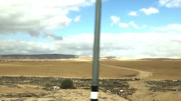 Quente Negev Deserto Suas Estradas Assentamentos Entre Areia Vegetação Esparsa — Vídeo de Stock